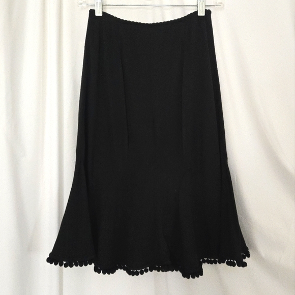Nanette Lepore Dresses & Skirts - ( Nanette Lepore ) Midi Flounce Skirt With Pom-Pom Border